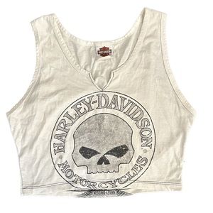 VINTAGE UPCYCLED HARLEY DAVIDSON CROPP TOP